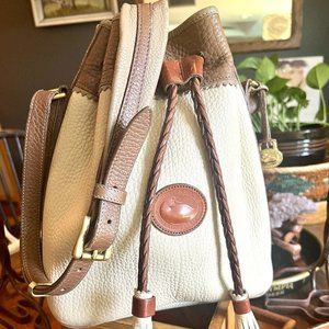 Vintage Dooney & Burke Pebbled All-Weather Leather Drawstring Bucket Purse